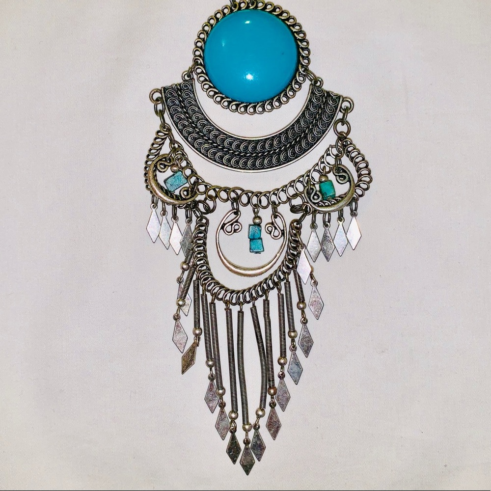 Boho Turquoise Statement Necklace